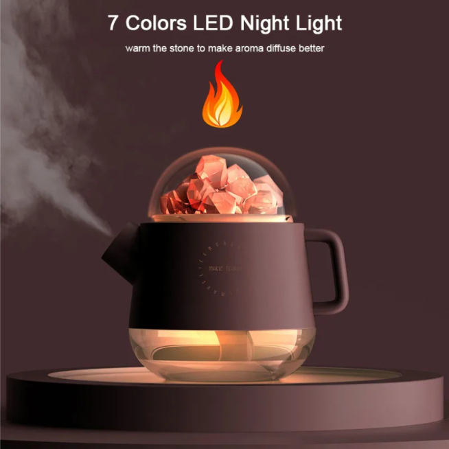 PINK SALT TEAPOD HUMIDIFIER - LAMP RECHARABLE